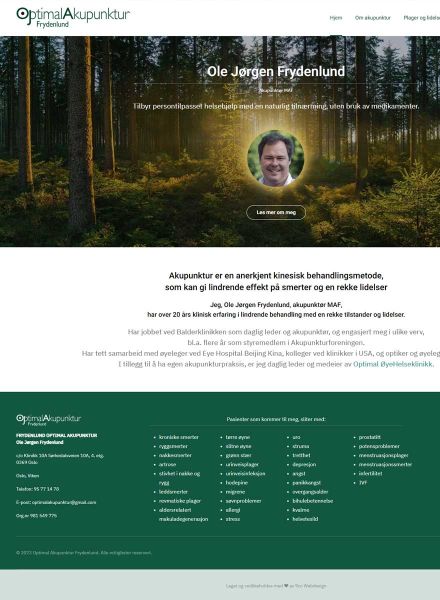 Hjemmeside utviklet for Ole Jørgen Frydenlund